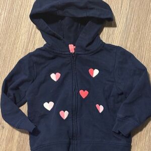Kids Navy Heart Hoodie